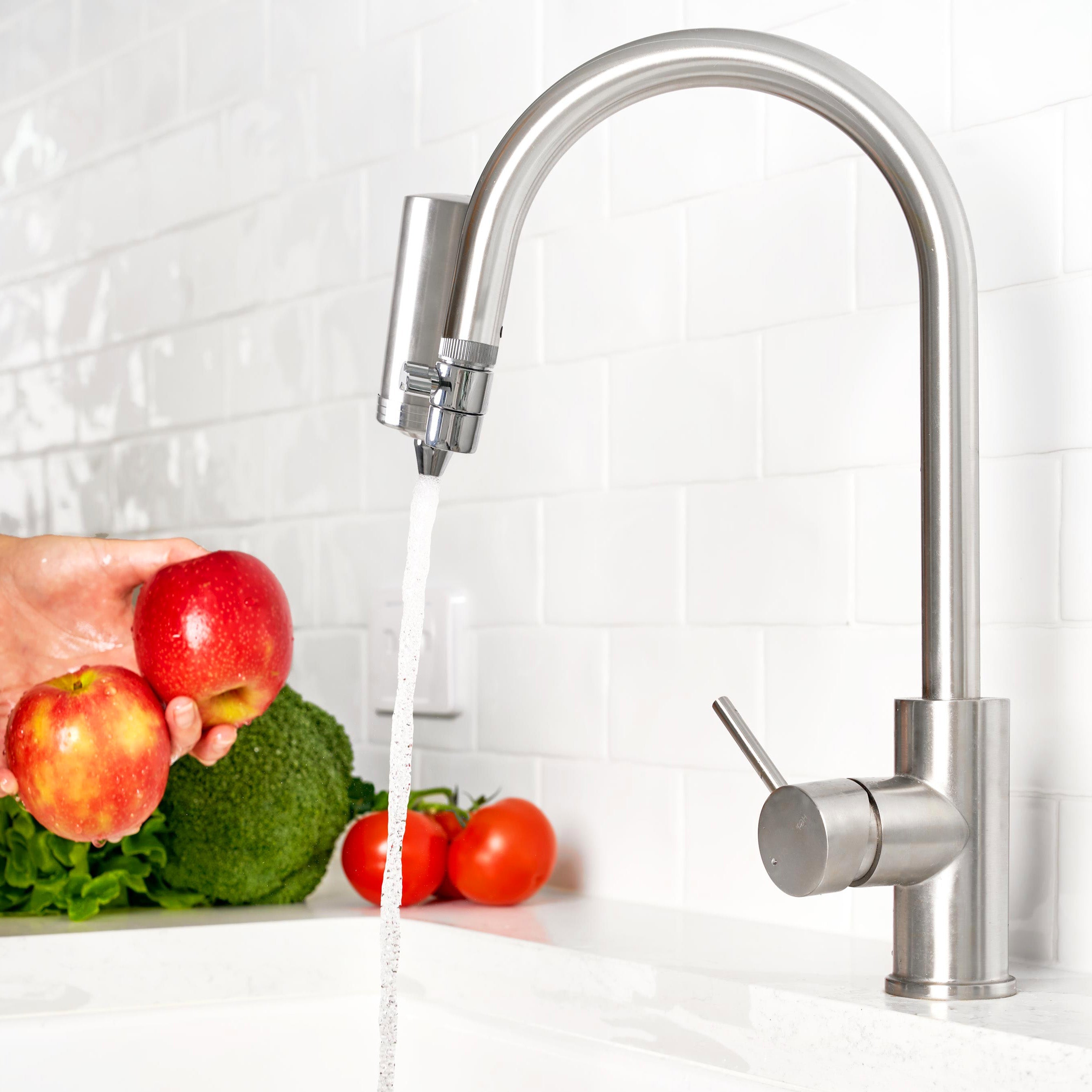 Flow Tap: Stainless Steel Tap Water Filter + 1 Cartridge