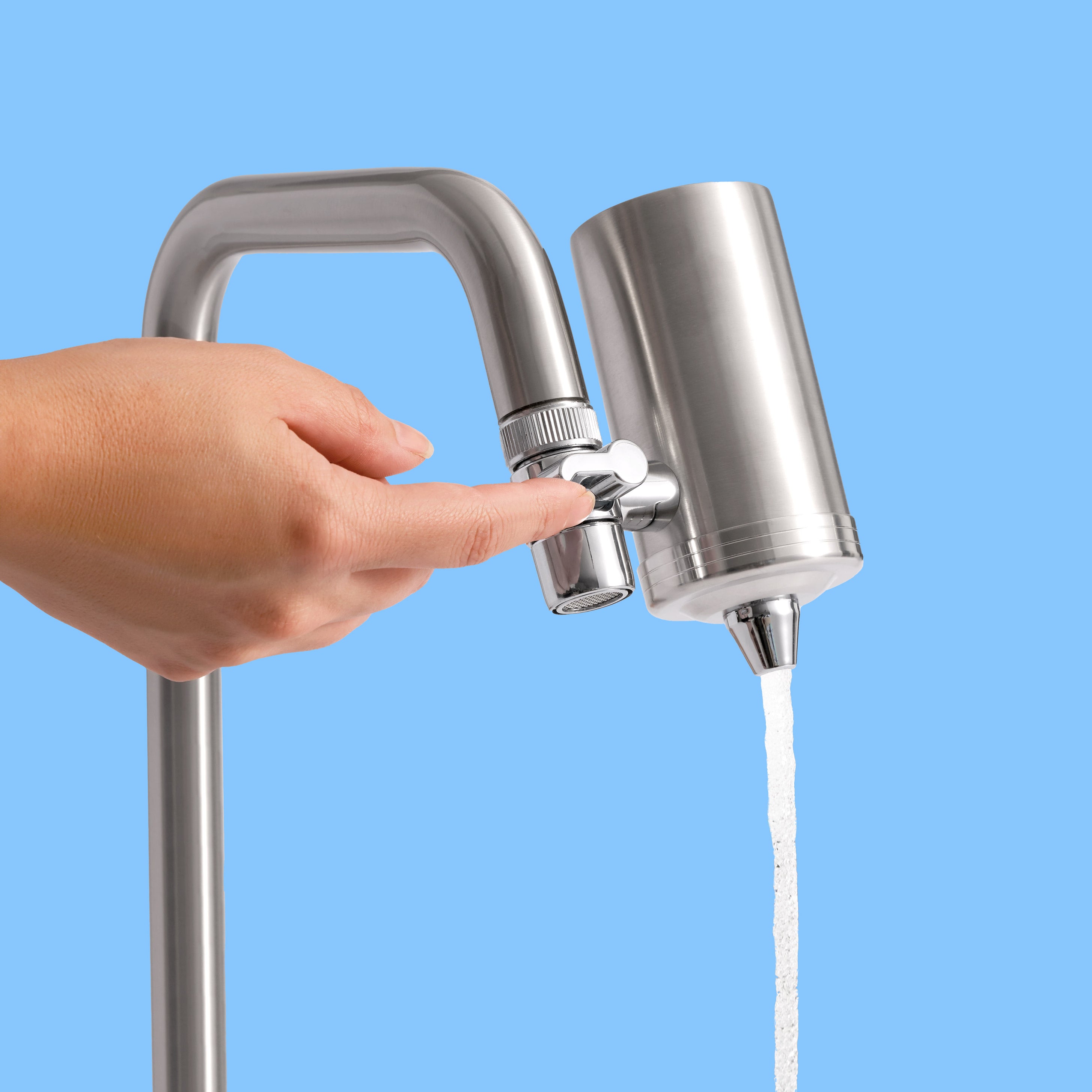 Purifying Duo: 2x Flow Tap Stainless Steel Tap Water Filters + 2x Cartridges