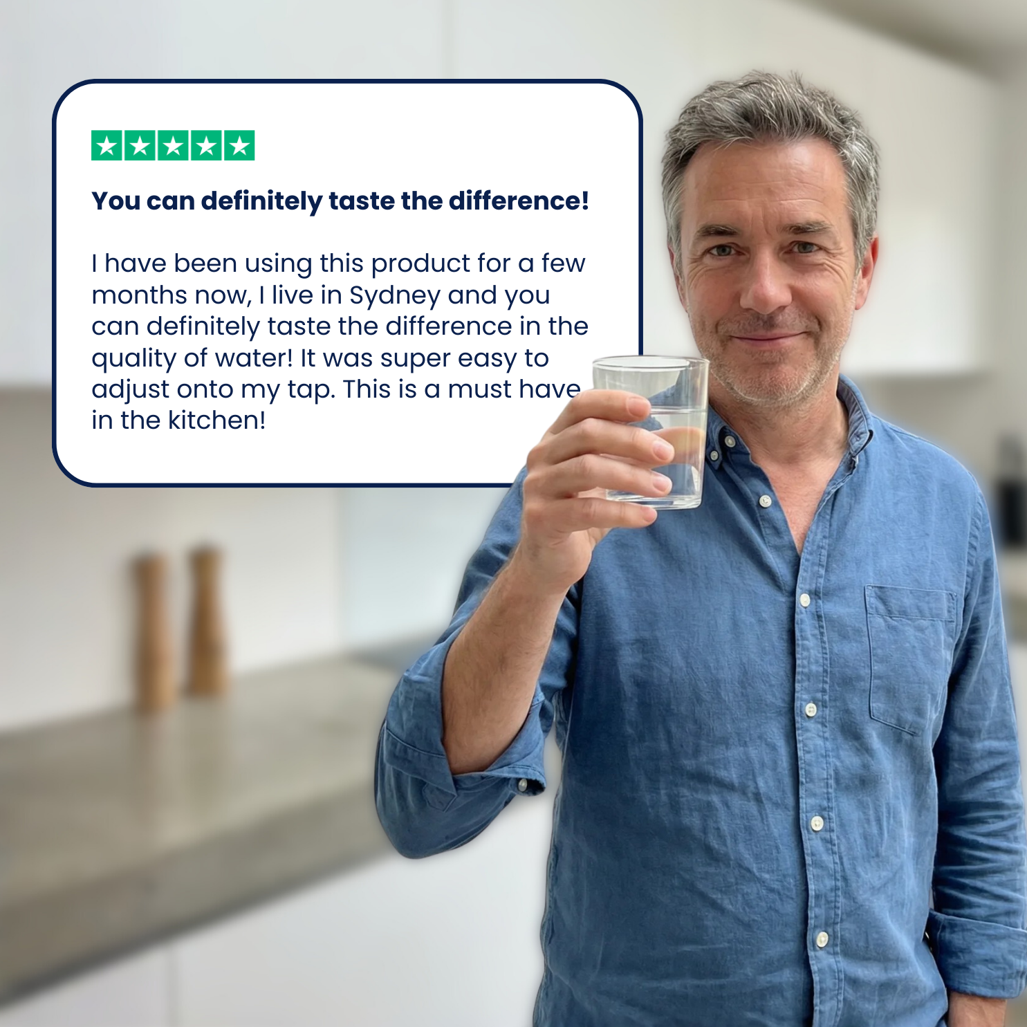 Flow Tap: Stainless Steel Tap Water Filter + 1 Cartridge